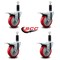 Service Caster 4'' Red Poly Swivel 1-1/8'' Expanding Stem Caster Set Total Lock Brake, 4PK SCC-EXTTL20S414-PPUB-RED-118-4 - alternate 2